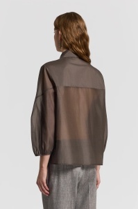 PESERICO | Silk and cotton organza shirt - Img 3