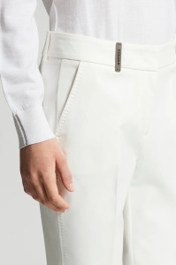 PESERICO | Compact cotton viscose trousers - Img 4