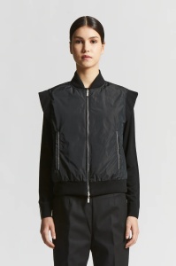 PESERICO | Short sleeveless down jacket with bomber collar