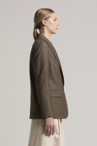 PESERICO | Single-breasted blazer in jaspé wool canvas - Img 2