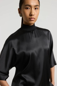 PESERICO | Stretch silk satin T-shirt - Img 3