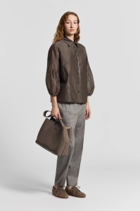 PESERICO | Silk and cotton organza shirt - Img 4