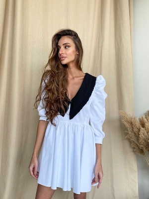 Rochie SCARLET cu guler atașat - Img 1