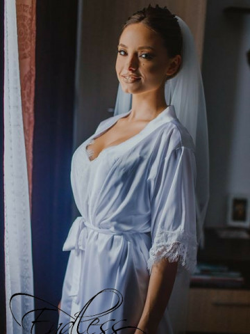 Halat din satin alb BRIDE - Img 2