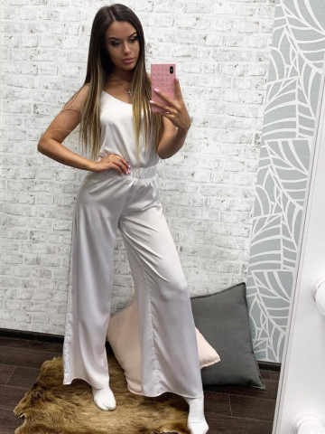 Set complet de pijama din satin din patru piese - Img 2