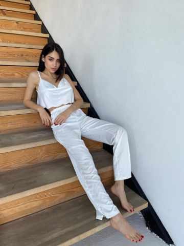 Set de noapte cu maiou si pantalon lung - Img 1