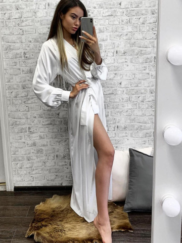 Set complet de pijama din satin din patru piese - Img 1