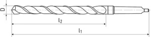 Burghiu scurt cu coada conica, 7.9 x 156 mm, DIN 345, STAS 575, sens Dreapta, forma N, HSS
