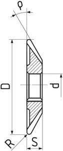 Freza cu alezaj, DIN 1824, STAS 3543, diametru 160 mm, latime 22 mm, numar dinti 22, diametru prindere 32 mm, material HSS