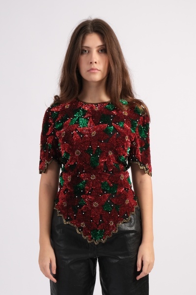 Bluza din matase cu paiete