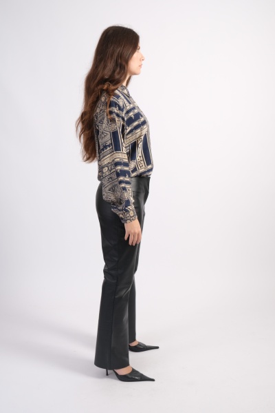 Pantalon bootcut din piele naturala - Img 3