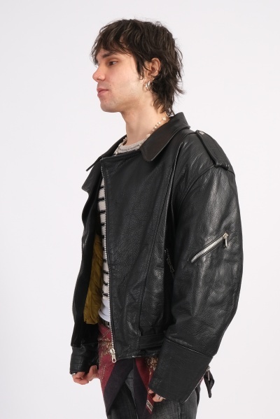 Jacheta biker din piele naturala - Img 2