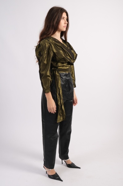 Pantaloni vintage din piele naturala - Img 3