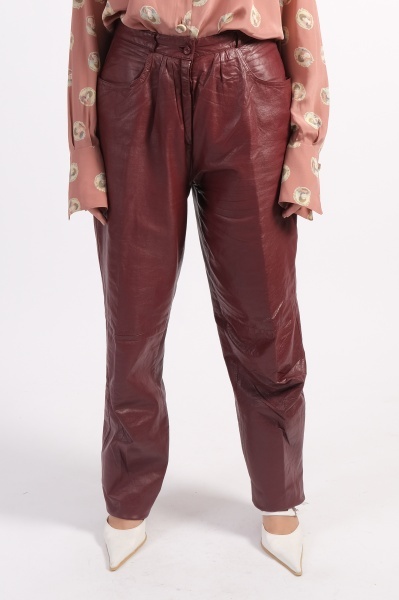 Pantaloni vintage din piele naturala - Img 3