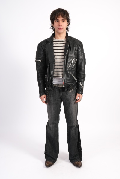 Jacheta biker din piele naturala - Img 4
