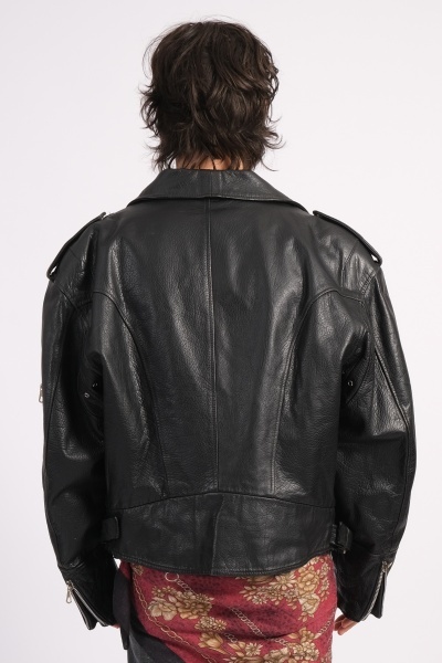 Jacheta biker din piele naturala - Img 3