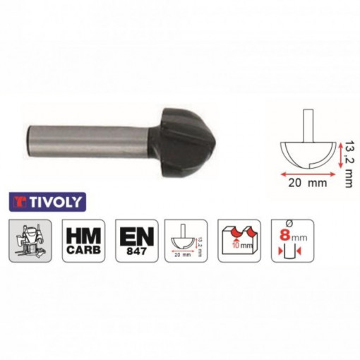 Freza cu coada, profilata placata CMS - XT60642067845