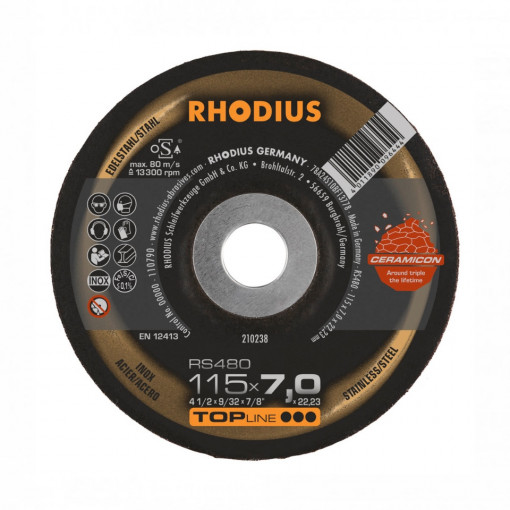 Disc abraziv pentru polizare inox/otel/fonta - RS480