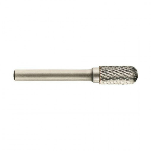 Freza din carbura de tungsten forma C - cilindrica cu cap rotunjit, ascutire dubla tip D