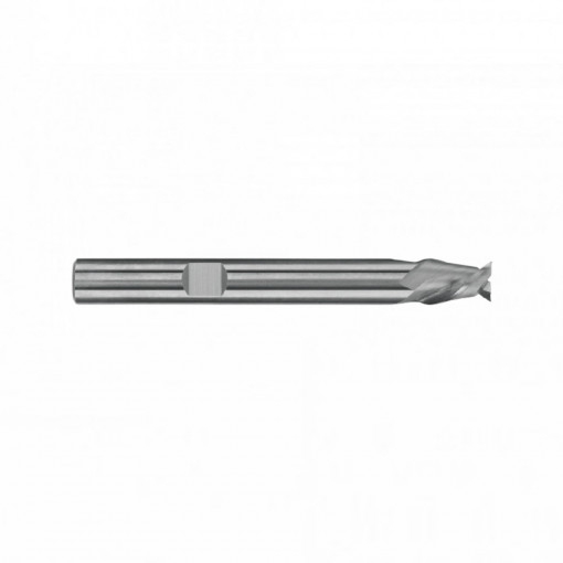 Freza din carbura pentru aluminiu, Tip W, scurta, prindere cilindrica conform DIN 6535 HB, punct de centrare, 2 taisuri