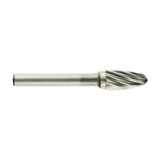 Freza din carbura de tungsten forma F - arcuita cu cap rotunjit, tais simplu tip A