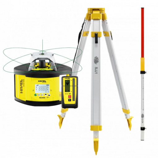 Nivela laser rotativa NL540G Digital + trepied SJJ1 + stadie LS24