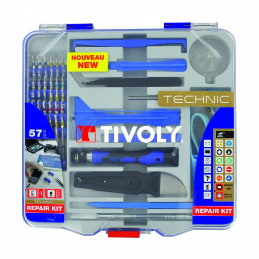Trusa biti si accesorii pentru intretinere si reparatie Smartphone si tablete - 57 piese