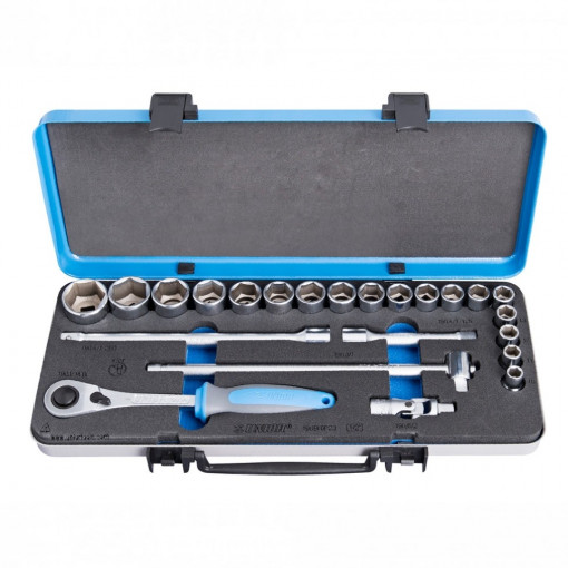   Trusa capete chei tubulare 1/2&quot; in cutie metalica - 190BI6P23 - Unior 