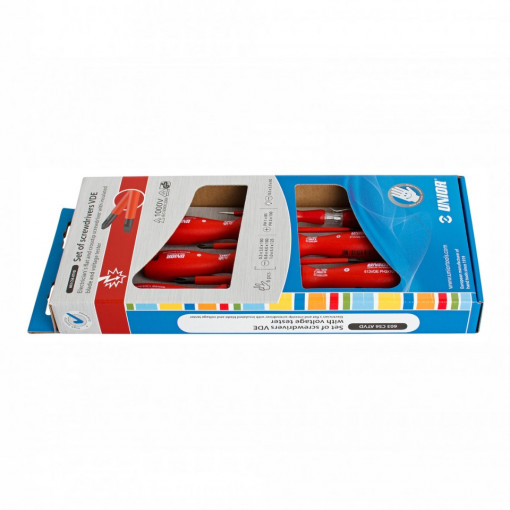 Set de surubelnite VDE, izolate la 1000 V, cu tester de tensiune - 603CS6ATVD