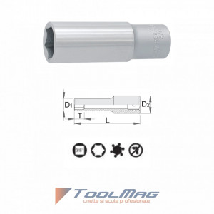 Capete chei tubulare 3/8", varianta lunga - 238/1L6p - Unior 2