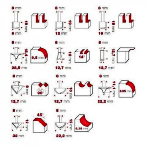 Set de 12 freze cu coada profile diferite, in cutie de plastic - XT60647064012 - Img 2