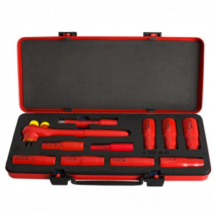 Set de capete chei tubulare lungi izolate de 1/2 " în cutie metalica - 190VDE12P11L - Unior
