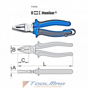 Cleste combinat cu maner bimaterial cu inel pentru carabiniera - 405/1BI-H - Img 2