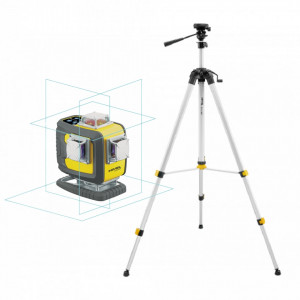 Laser în cruce multifunctional cu raza albastra (4x 360°) CL4D-B + trepied SJJ-M1 - Nivel System 