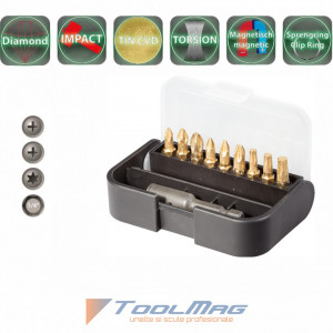 Trusa 10 biti si accesorii Torsion Diamant - IMPACT - 05018 - Img 2