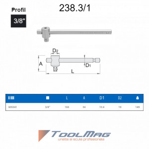 Antrenor cu parghie glisanta 3/8" - 238.3/1 - Unior 2