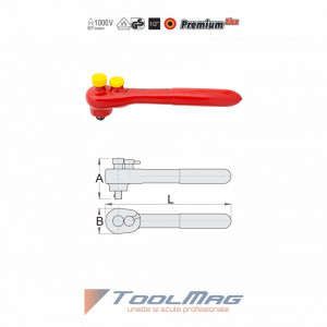 Antrenor cu clichet reversibil 1/2" izolat la 1000 V - 190.1AVDEDP - Unior  detalii