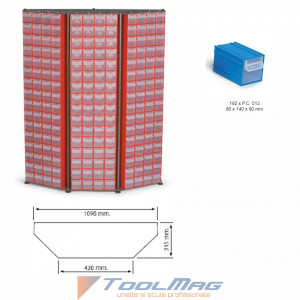 Organizator de perete 192 module (1430x315x1090mm) - C.D.13 - Img 2