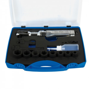 Antrenor reversibil pneumatic si set de capete chei tubulare 1/2" in cutie plastic - 1555 - Img 2