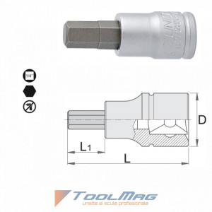 Capete chei tubulare cu hexagon exterior 1/4" - 187/2HX - Img 2