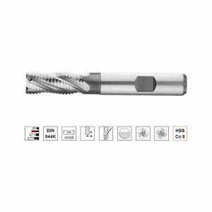 Freza profilata HSS Co8, Tip NR, scurta, DIN 844K, prindere cilindrica conform DIN 1835 B, punct de centrare, 3 si 4 taisuri - Img 2