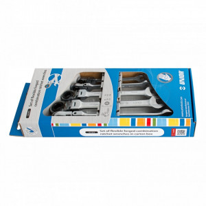 Set de chei articulate combinate din otel forjat cu clichet, in cutie de carton 161/2CS - Img 1