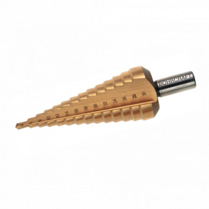 Burghie titanizate in trepte 4-20 mm si 4-30 mm cu canale drepte 1761