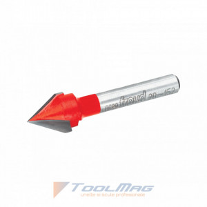 Freza profilata in V pentru gravura, placata CMS, cu coada, Z1, Z2, Z3 - 20- - Img 4