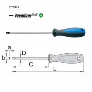 Surubelnita lata pentru electricieni maner trimaterial TBI, cromata - 602TBI - Img 2