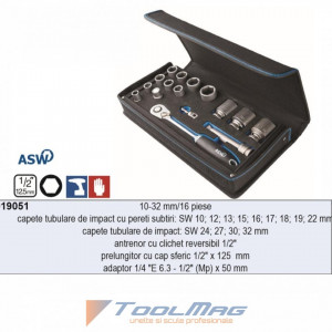 Trusa capete tubulare de impact scurte 1/2" - TP-16 720/721 - Img 2