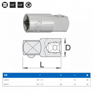  Adaptor 3/8" - 238.7/1 - Unior 2
