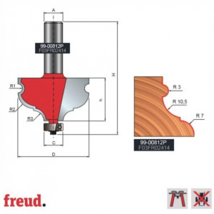 Freza cu coada, pentru ornamente, placata CMS Z2, cu coada - 99-00812P