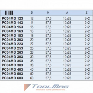 Burghiu precizie placat CMS pentru gauri mari (12-60 mm) - PC04MD - Img 2