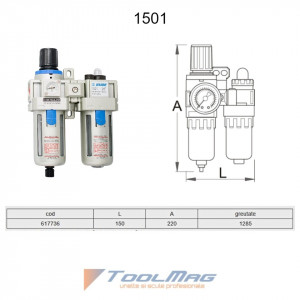 Filtru regulator si ungator pneumatic 3/8" - 1501 - Img 2